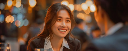 A candid. behind-the-scenes moment of a female lawyer of Vietnamese descent.の素材