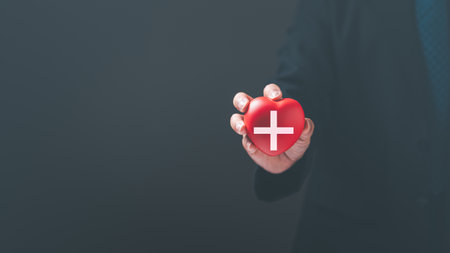 Red cross stands as a powerful symbol, embodying the concept of humanitarian help and health assistance, a universal emblem synonymous with aiding humanity in times of need.の写真素材