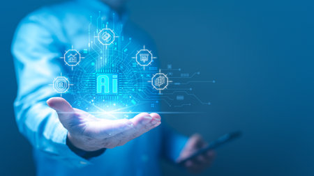 Programmer, mastering communication with artificial intelligence becomes integral in navigating the future of digital business and technology, aligning with the modern landscape of tech advancementsの写真素材