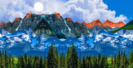 Mount Rainier National Park, Washington, USA. Panoramic view.の写真素材