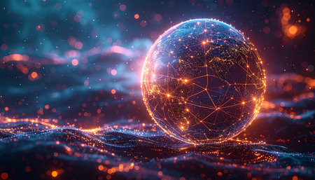 Global network connection. Abstract 3d rendering of global network connection.の素材