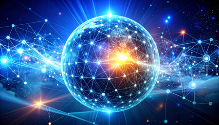 Global network connection concept. 3D rendering elements of this image furnished by NASAの素材