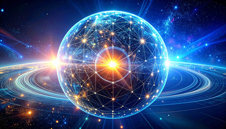 Global network connection background. 3D illustration. Elements of this image furnished by NASAの素材