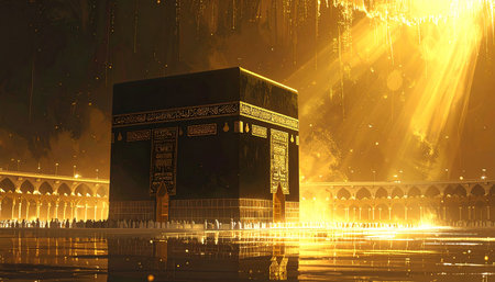 Hajj mabrour (mosque) at nightの素材