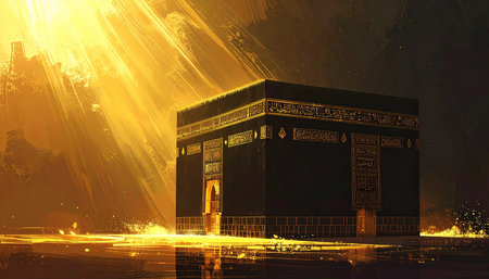 Mosque in the rays of the setting sun. 3d renderingの素材