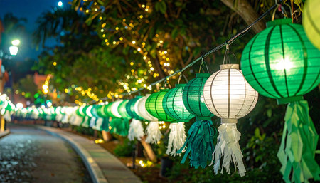 Colorful paper lanterns in Chiangmai, Thailand.の素材