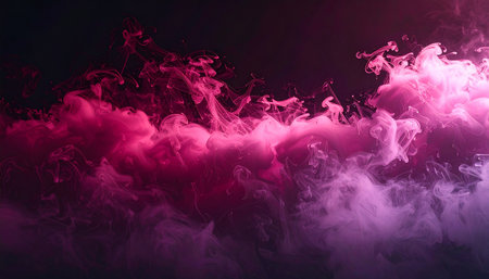 Purple and pink smoke on a black background. Abstract background.の素材