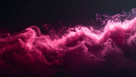 Abstract pink smoke on black background. Fantasy fractal texture. Digital art. 3D rendering.の素材