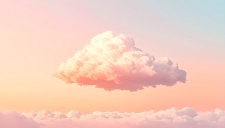 Sun and cloud background with a pastel colored, soft pastel colors.の素材