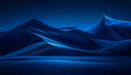 Abstract blue background with sand dunes. 3d rendering, 3d illustration.の素材