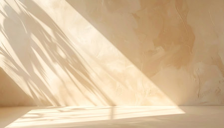 empty room with sunlight and shadow on the wall. 3d renderingの素材