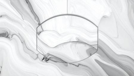 3d illustration of a black metal frame on a white marble backgroundの素材