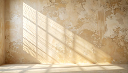 Sunlight through the blinds on the wall. 3d renderingの素材