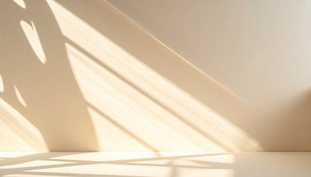 White wall with sunlight and shadow from the window. Abstract background.の素材