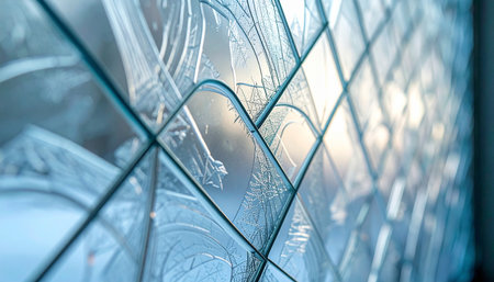 Reflection on the glass of a modern building. Abstract background.の素材