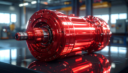 3d render of industrial gearbox on the background of the factoryの素材