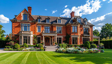 Luxury mansion in Kensington Gardens, London, UKの素材