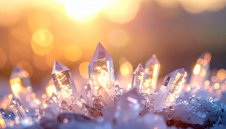 Beautiful magic crystal background with bokeh. 3d renderingの素材