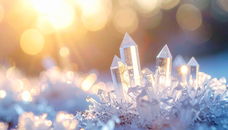 Christmas background with snowflakes and bokeh. New Year concept.の素材