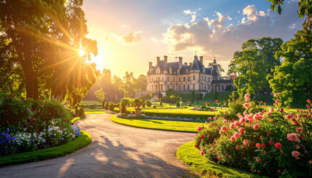 Chateau de Villandry in Loire Valley, Franceの素材
