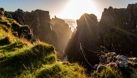 Sunset over the cliffs of Moher in County Clare, Irelandの素材