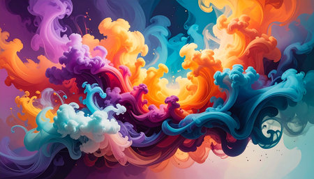 Colorful abstract background with smoke. Vector illustration. Eps 10.の素材