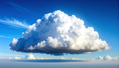 Clouds in the blue sky. 3D illustration. Computer generated image.の素材