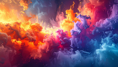 Abstract background with colorful smoke. 3d rendering, 3d illustration.の素材