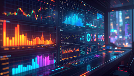 Finance stock market or forex trading graph and candlestick chart suitable for financial investment concept. Economy trends background for business idea and all art work design. Abstract finance background.の素材
