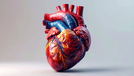 Human heart. 3D illustration. 3D CG. High resolution.の素材
