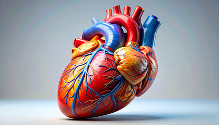 Human heart anatomy. 3D illustration. 3D CG. High resolution.の素材