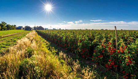 Paprika field in the countryside of Bavaria, Germany.の素材
