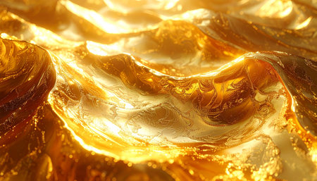 Golden fabric. Abstract background. 3d rendering, 3d illustration.の素材