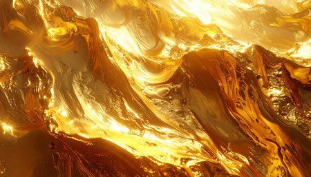 golden abstract background, 3d render illustration, computer generated imageの素材