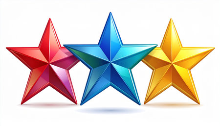 Colorful star rating on a white background. Eps 10 vector file.の素材
