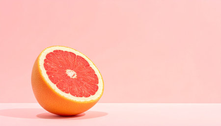 Grapefruit on a pink background. The concept of healthy eating.の素材