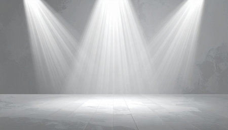 Spotlights on a concrete wall. Stage background. Vector illustration.の素材