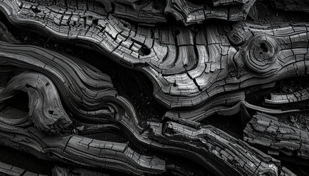 Black and white texture of the old tree bark. Abstract background.の素材