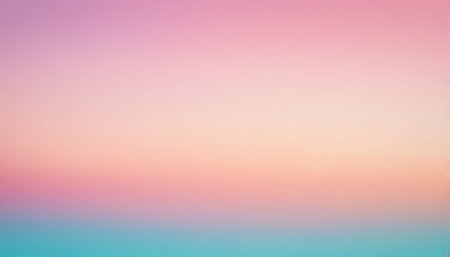 A soft, horizontal gradient background a seamless blend of pastel pink, peach, and teal colors, creating a gentle...の素材