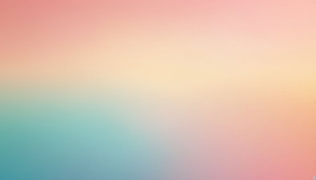 A soft, gentle color gradient smoothly blends light turquoise at the bottom with pale yellow and light pink hues...の素材