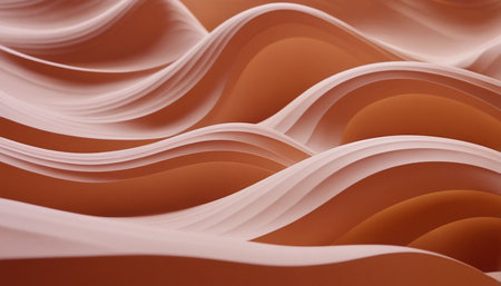 Gentle undulating waves of warm peach and cream create a soft organic landscape with subtle texture.の素材