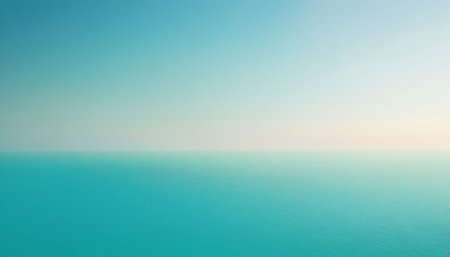 Gradient showing turquoise ocean water meeting a faintly colored horizon under a soft blue sky gradient.の素材