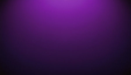 A smooth, deep purple gradient background with a soft, bright spotlight shining from the center, fading to darker edges.の素材
