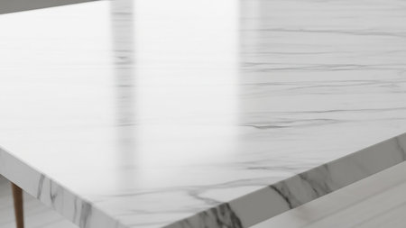 White marble countertop and shadow on the wall. 3d renderingの素材