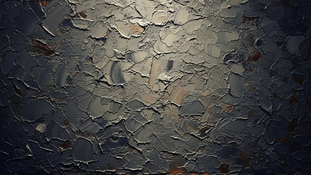 A close-up of thick impasto oil paint with visible heavy brushstrokes in dark gray, black, and earthy tones.の素材