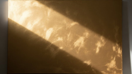 Diagonal showing golden canvas with diagonal sunlight casting shadows and highlights. resolutionの素材