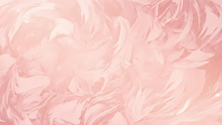 A soft pink feather texture with subtle glitter and bokeh effects creates a delicate, airy, and dreamy abstract...の写真素材
