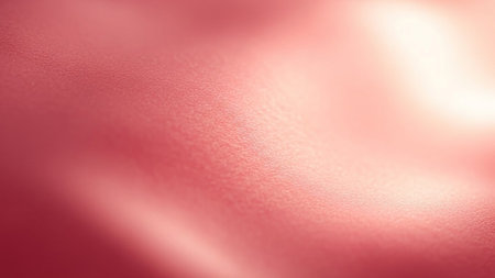 A close-up macro shot of a soft textured coral pink fabric with gentle folds and subtle light reflections creating a...の写真素材