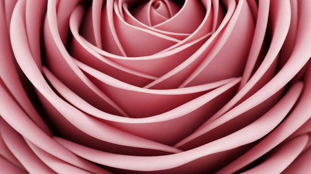 Pattern showing extreme close-up of soft pink rose petals unfurling in a symmetrical spiral pattern. resolution...の写真素材