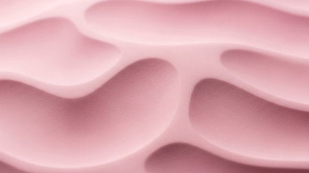 Forms showing soft pink abstract organic wave forms with subtle shadows creating depth and texture. resolution...の写真素材